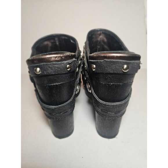 Vince Camuto Women's Christie Studded Black Leather Mules 7.5 Goth Witchy - Picture 7 of 10